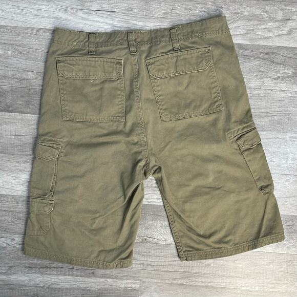 Old Mill Men’s Cargo Shorts Size 32 Hidden Drawstring Green - Picture 5 of 5